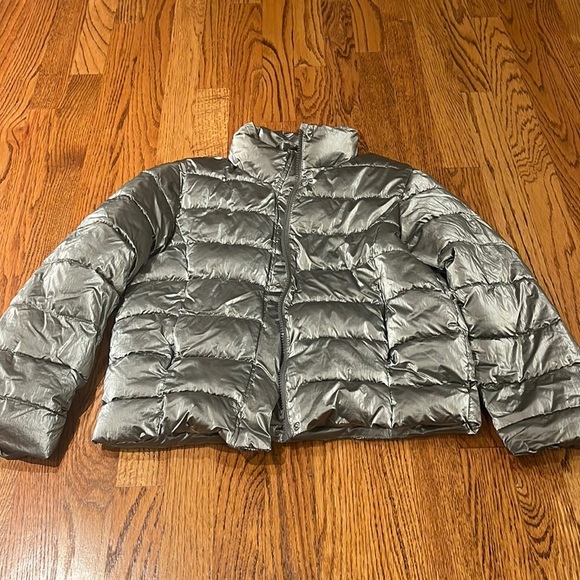 Zara Girl’s Silver Puffer Size 9-10 - Picture 1 of 5
